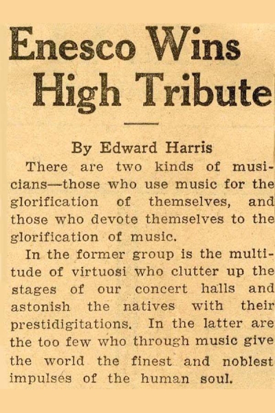Recital sustinut de Enescu la San Francisco (9 ianuarie 1928)